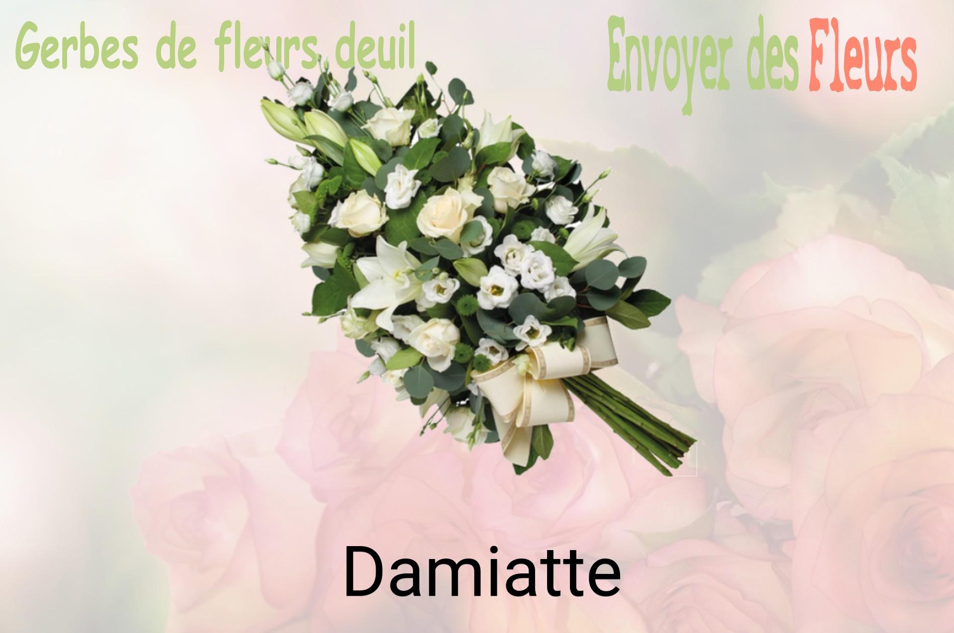Gerbe de fleurs de deuil livrée à Damiatte